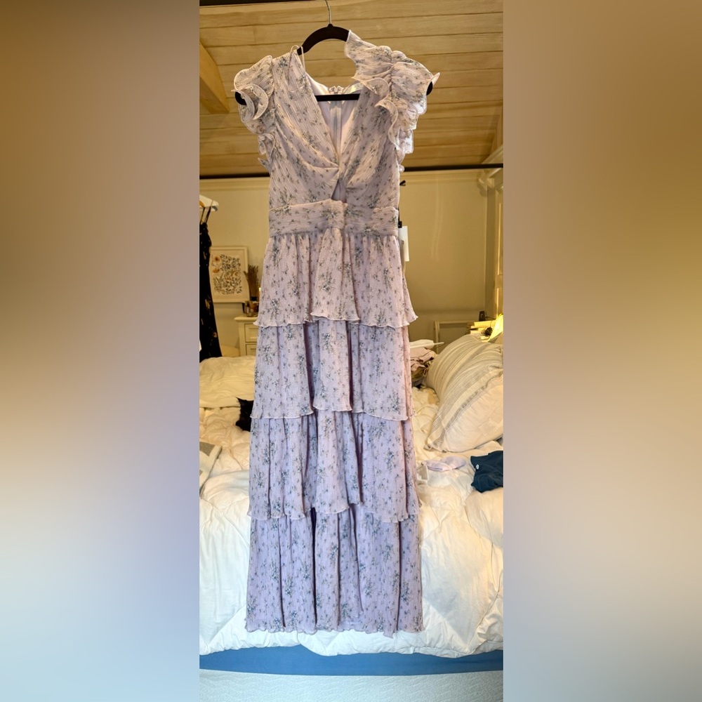 Astr Lavender Floral Maxi Dress